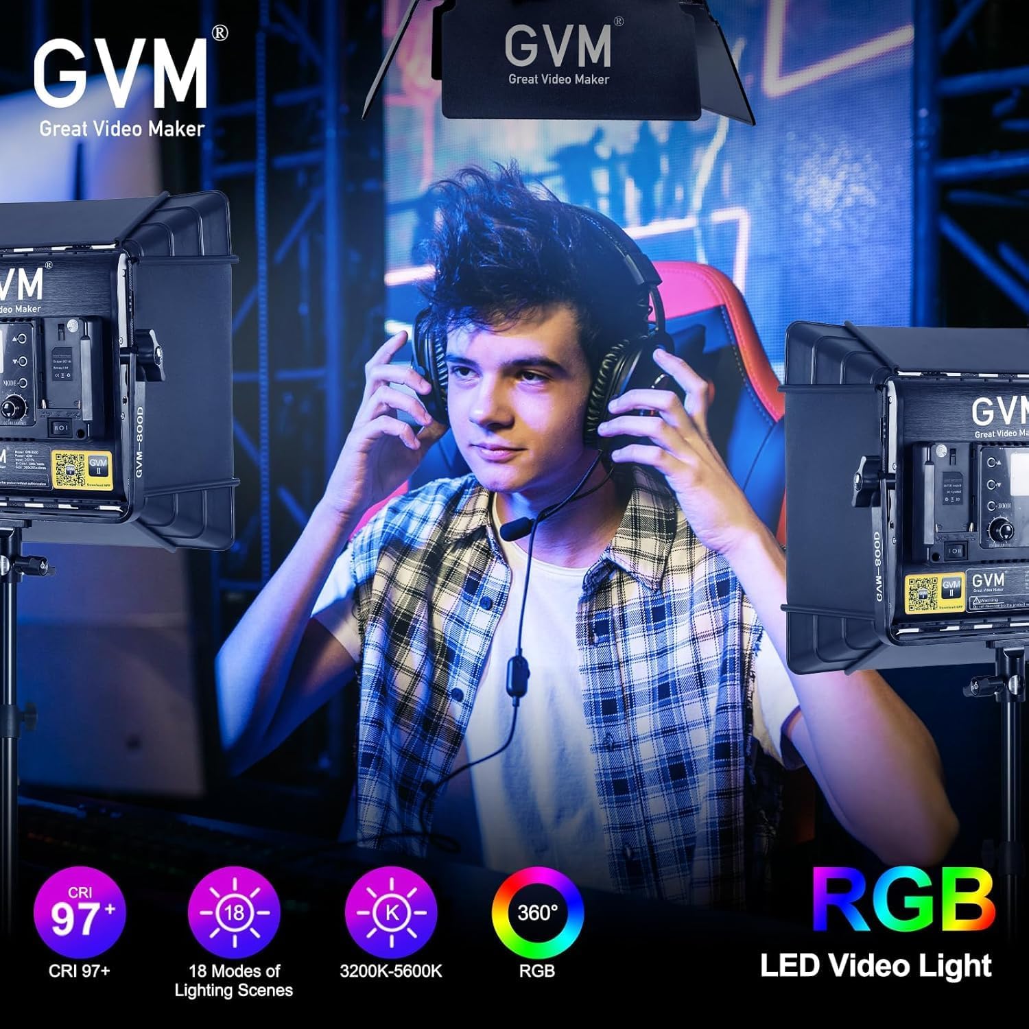 RGB LED Video Lighting Kit, 3- - Photography Lighting Kit recension och pris