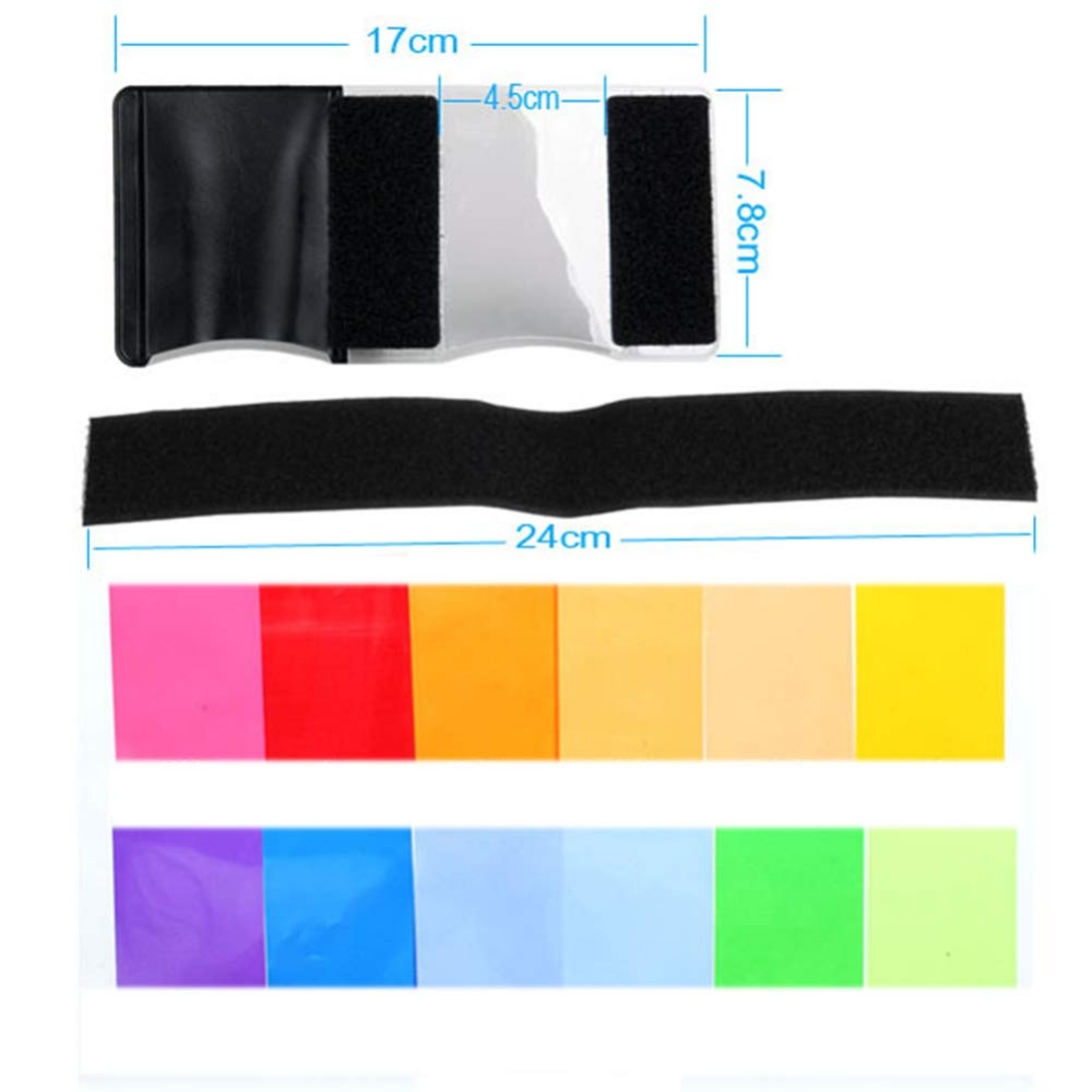 12 Colors Camera Flash Gels Li - Photography Lighting Kit recension och pris